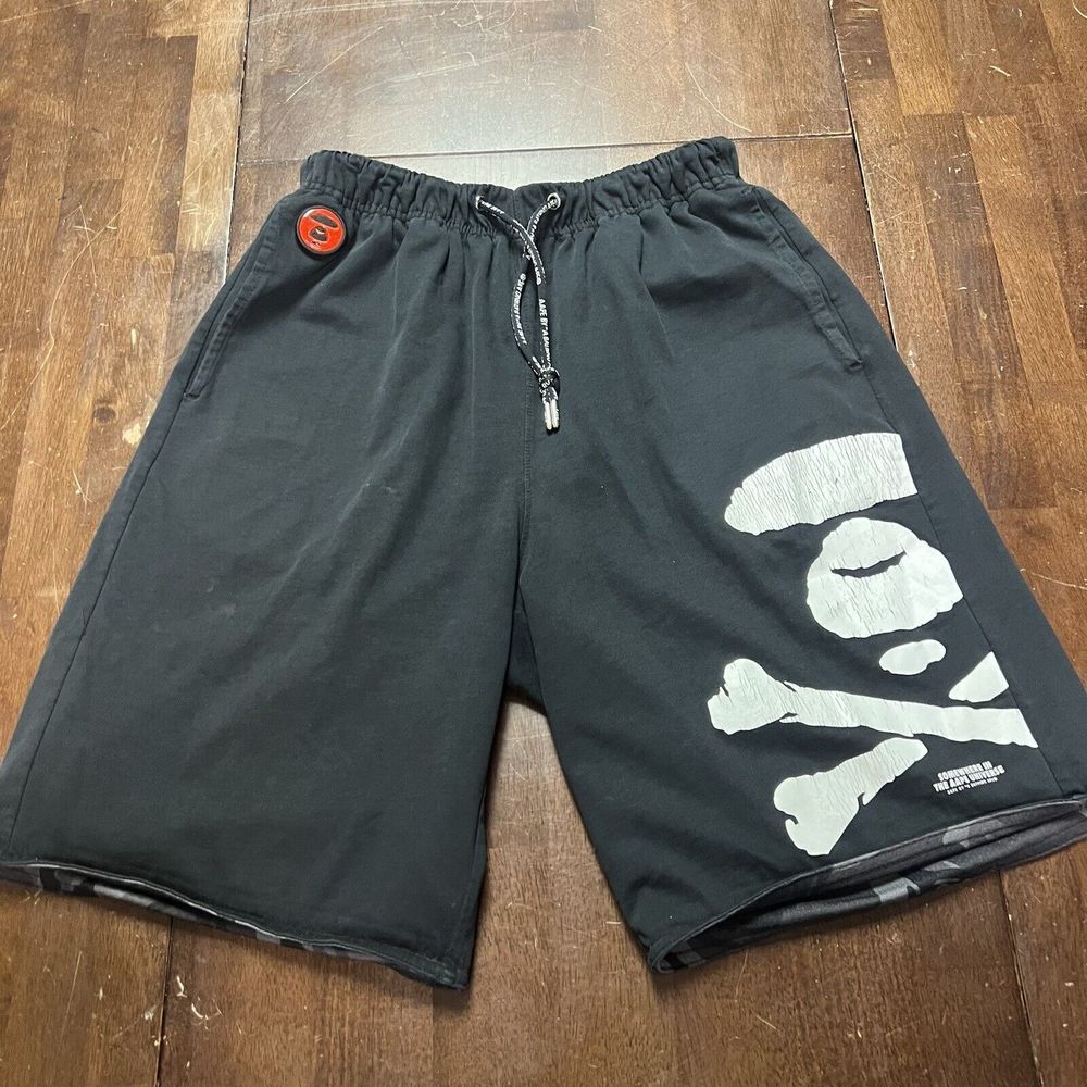 AAPE By A Bathing Ape Reversible Shorts Mens M‎ black Camouflage 175 82A Hip Hop